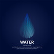 © Designer ASK - Abstract logo water drop Illustration in a linear style. simple line art water drop Vector logotype illustration on dark background. EPS 10