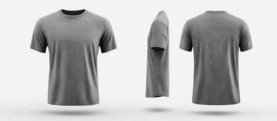 Wall Mural - Grey T-Shirt Mockup on White Background