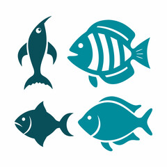 Wall Mural - Sea Animal Fish Vector illustrations