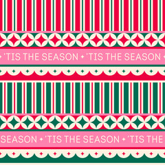 Sticker - Geometric elements with stripes pattern design for Christmas and new year background.