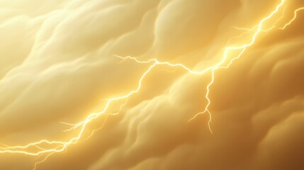 A yellow sky with lightning bolts in it