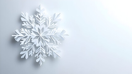 Sticker - A delicate white snowflake design on a light background, symbolizing winter and beauty.