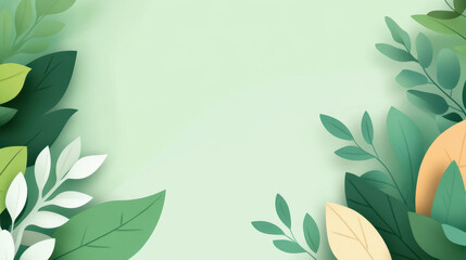 Sticker - A vibrant green backdrop with fresh foliage, offering a serene space to highlight your design. Perfect for nature themes.