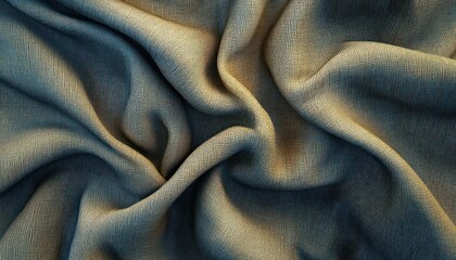 Wall Mural - Close-up of Textured Fabric with Folds and Wrinkles