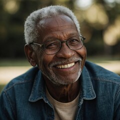 old black man smiling