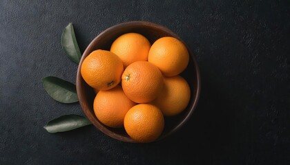 orange in a bowl on a black background