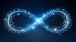 © Caitlin - Stylish infinity symbol made up of tiny sparkling stars and swirling curves on a dark blue background, conveying limitless possibilities and eternal connections.
