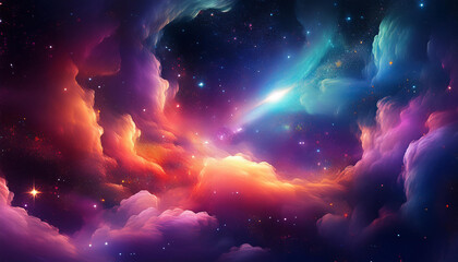 nuage de galaxie spatiale de couleur, avec cosmos nocturne et étoile