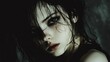 © sknab - Alone in the Night - Candid Portrait of a Sorrowful Gothic Girl with Harsh Flash Contrast
