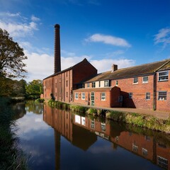 Wall Mural - old factories in the UK, AI generated