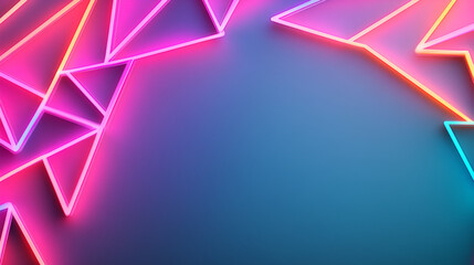 Wall Mural - Vibrant Neon Geometric Shapes Background for Your Design Projects