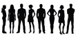 © Grafixxpert - collection of different silhouette male and female body posing with business working suit, isolated vector