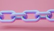 © Pichanan - A vibrant, glossy chain link design against a soft pink backdrop, symbolizing connection and unity in modern aesthetics.