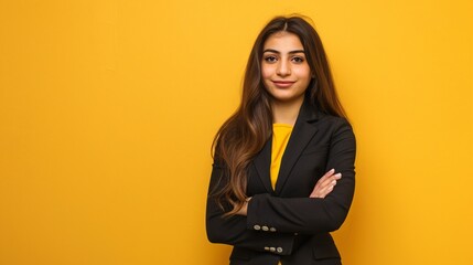 Smiling executive from the Middle East posing with arms crossed.