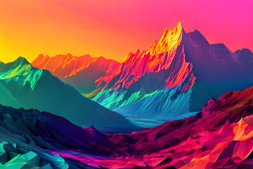 Wall Mural - sunrise in the mountains