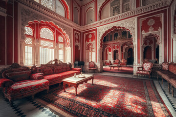 Canvas Print - Indian palace interior