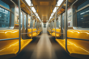 Wall Mural - Subway train interior