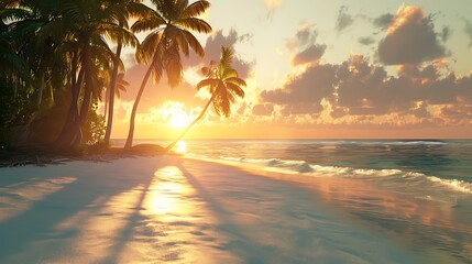 Golden Sunset on a Tropical Beach