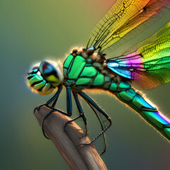 Wall Mural - dragonfly sits in the garden, ai-generatet