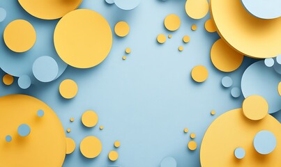 Aufkleber - Sunshine Yellow and Chambray Blue Playful Circle Background