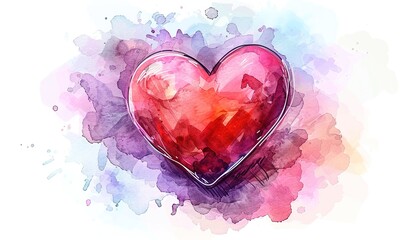 Poster - abstract watercolor heart