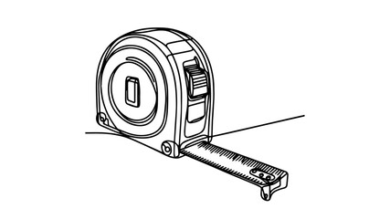 Wall Mural - Tape Measure line art drawing