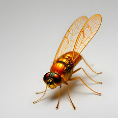 Wall Mural - Golden fly with wings, ai-generatet