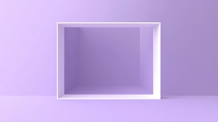 Poster - Minimalist Lilac Background with Centered White Rectangle