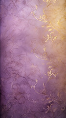 Wall Mural - vertical abstract background, vintage delicate purple light lavender floral ornament on the wall or surface copy space