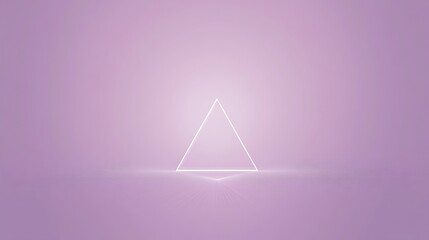 Poster - Minimalist Lilac Background with Centered Thin White Triangle