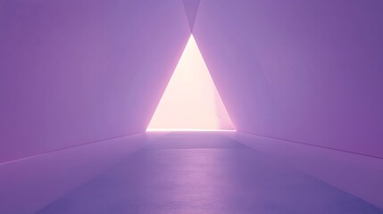 Poster - Minimalist Lilac Background with Centered Thin White Triangle