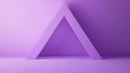 Poster - Minimalist Lilac Background with Centered Thin White Triangle