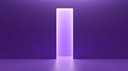 Poster - Minimalist Lilac Background with Centered Thin White Rectangle