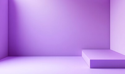 Poster - Modern Lilac Background with Small Corner Square Illustration
