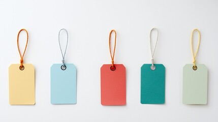 Colorful Paper Tags with Strings for Office or Business Use