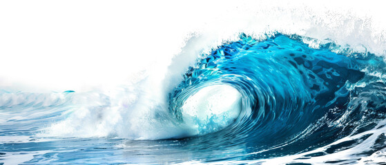 Wall Mural - Blue water wave, isolated on transparent