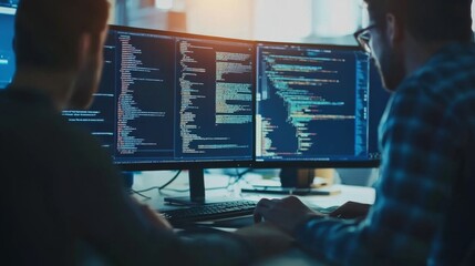 Two Programmers Working on Code
