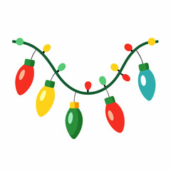 Wall Mural - christmas decoration chain with decorative lights