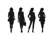 © vector - shop - Business woman silhouette. Set of lady businessman silhouette. Business woman carrying a briefcase silhouette. Stylish businesswoman silhouette set standing in various poses.