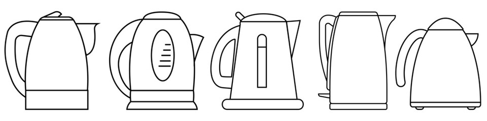 Wall Mural - Kettle icon vector set. Teapot illustration sign collection. Pot symbol. Teakettle logo.