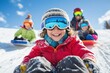 © Nena Ai - A group of children dressed in colorful winter clothing enjoy sledding down a snowy hill, capturing the joy, excitement, and playful spirit of a winter day outdoors.