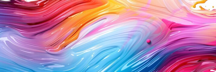 Wall Mural - an artistic blend of vibrant and vivid colors that come together to create dynamic and fluid pattern