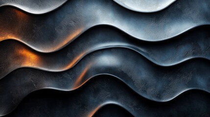 Poster - A black and orange wave pattern