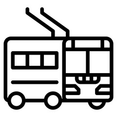 Wall Mural - trolley bus outline icon