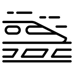 Poster - high-speed rail outline icon