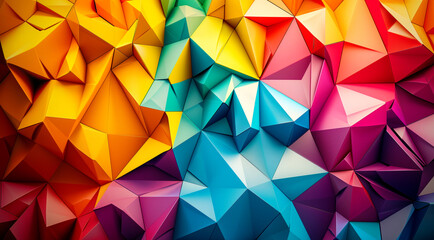 Wall Mural - Colorful abstract geometric wallpaper, irregular polygon background 