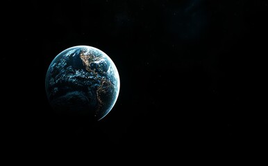 Wall Mural - a 3d illustration of the planet earth. an ultra-realistic visualization of digital space art in 5k.