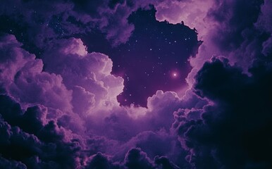 Wall Mural - this is a 3d illustration of a purple space nebula far from earth. it is a high quality digital spac
