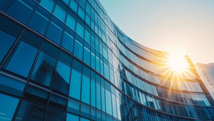 Detailed abstract curve line background of a modern architecture business building.