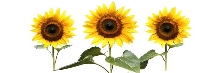 Poster - sunflower blooming isolated on transparent background ,